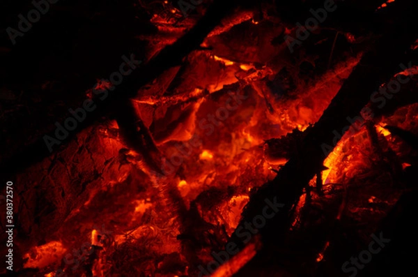Obraz embers burn down in a hardwood fire