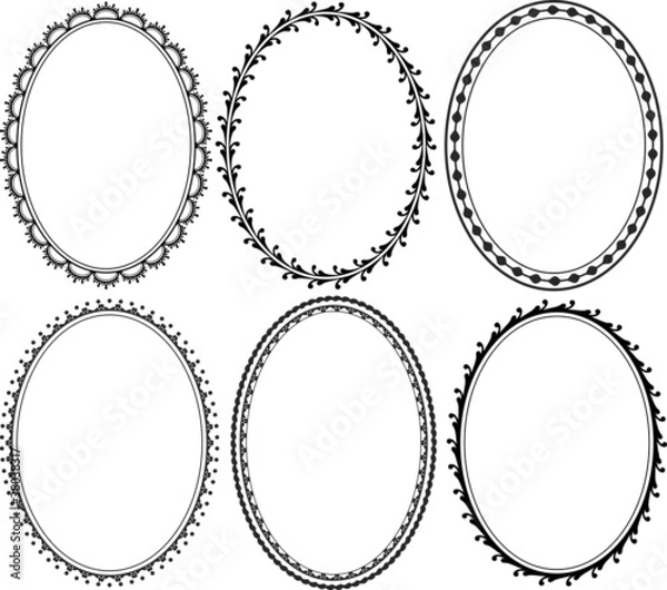 Fototapeta ornate oval border