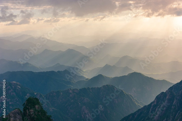 Obraz Landscape of Mount Huangshan (Yellow Mountains). UNESCO World Heritage Site. Located in Huangshan, Anhui, China.