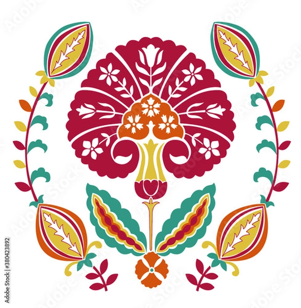 Fototapeta Mughal flower motif digital print