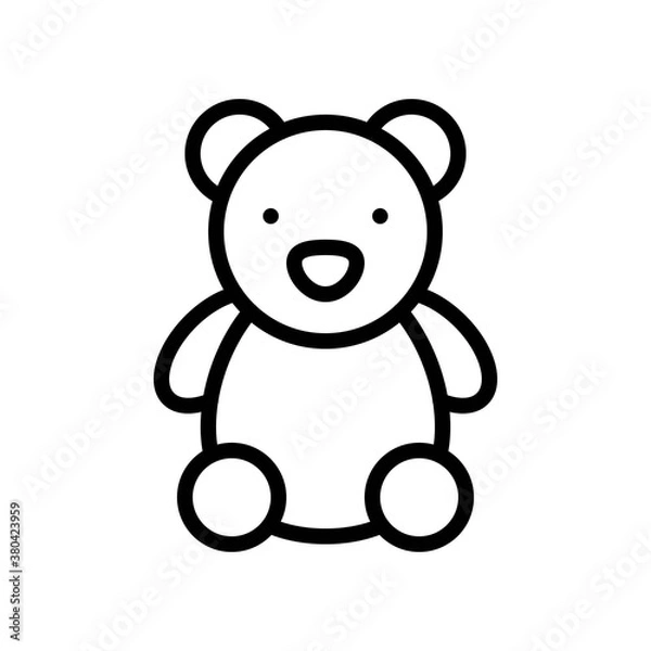 Fototapeta baby toy related baby tedy bear with hand and legs for baby or kids vectors in lineal style,