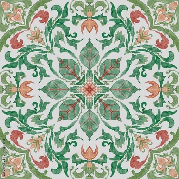 Obraz Ornament roślinny, symetryczny