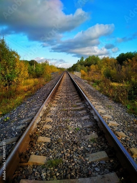Fototapeta railway in the countryside