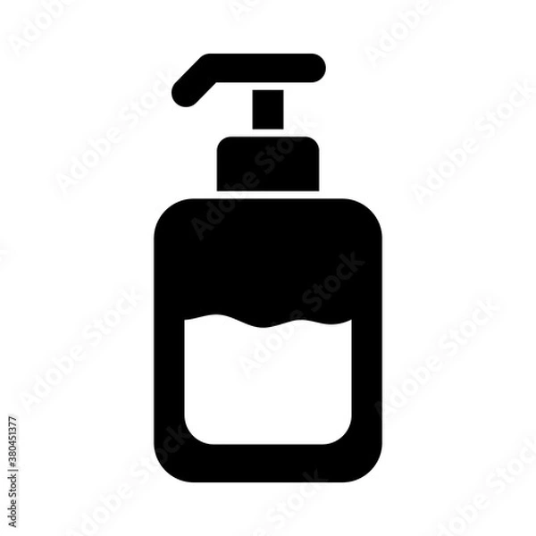 Fototapeta antibacterial gel bottle icon, silhouette style