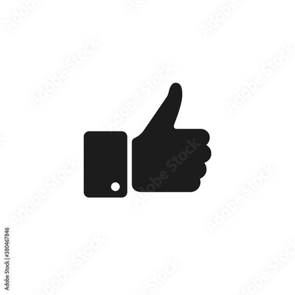 Fototapeta Like icon. Hand like. Thumb up. Black love symbol. Social media sign. Vector like. Premium quality. Achievement badge. Quality mark. Seal of approval. OK sign. Like symbol.