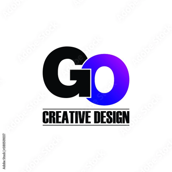 Fototapeta Letter GO simple logo design vector