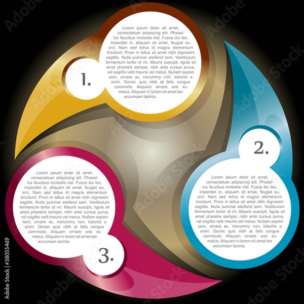 Fototapeta Vector color chart background with three levels