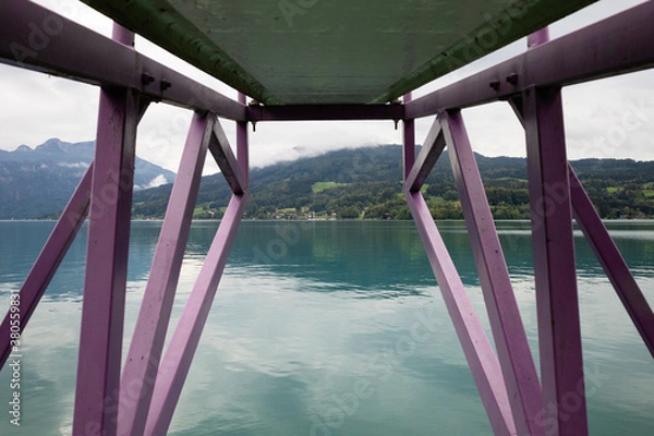 Obraz diving board into Austrian lake