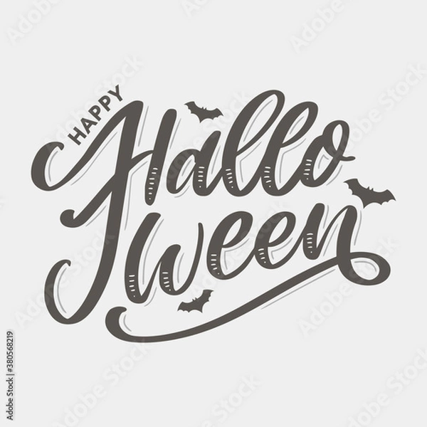 Fototapeta Halloween lettering greeting card calligraphy text brush black vector