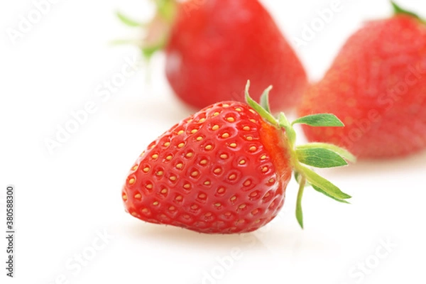 Obraz Strawberry close-up on a white background