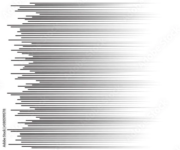 Fototapeta Speed lines Flying particles Seamless pattern, Fight stamp Manga graphic texture, Comic book speed horizontal lines on white background