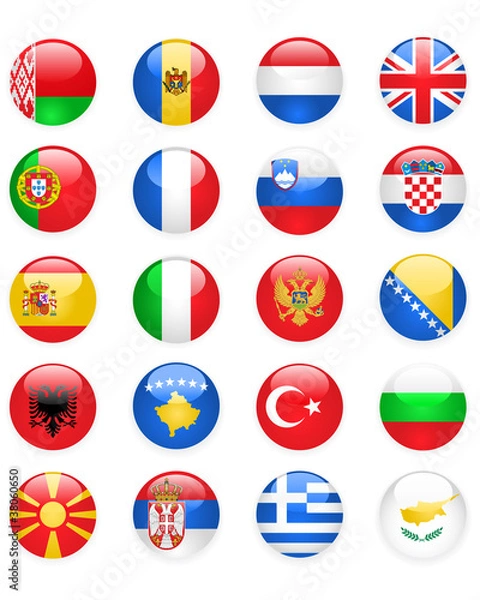 Obraz Europe flags buttons, part one