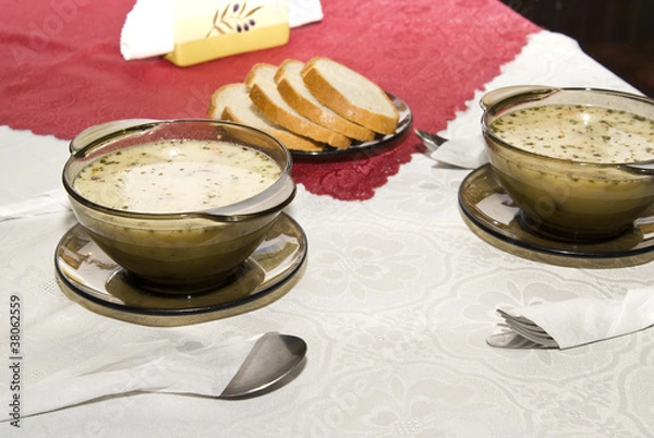 Obraz Polish sour rye soup for two