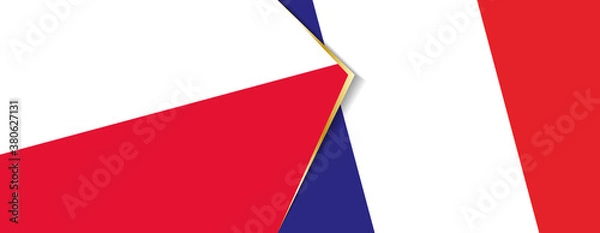 Fototapeta Poland and France flags, two vector flags.
