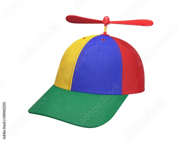 Obraz Propeller hat multi-colored isolated on a white background, 3D render