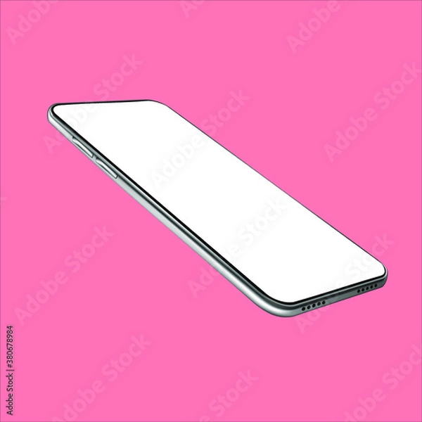 Fototapeta Illustration of a cell phone on a neutral background. Color trends and trendy cell phone.
