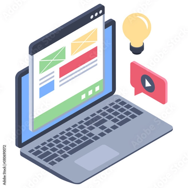Fototapeta 
Isometric icon of web design
