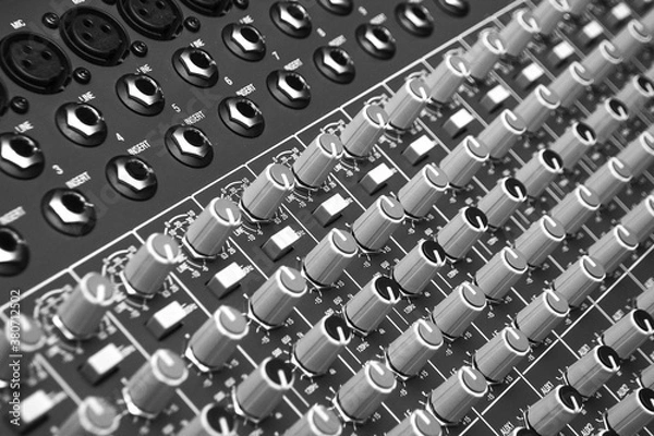 Fototapeta perillas de consola mezcladora musical