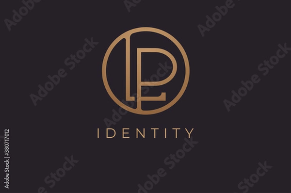 Fototapeta Abstract initial letter L and P logo,usable for branding and business logos, Flat Logo Design Template, vector illustration