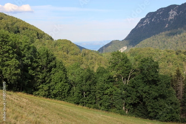 Fototapeta Montagnes dans la région de Neuchâtel (Vallée de l'Areuse) 1