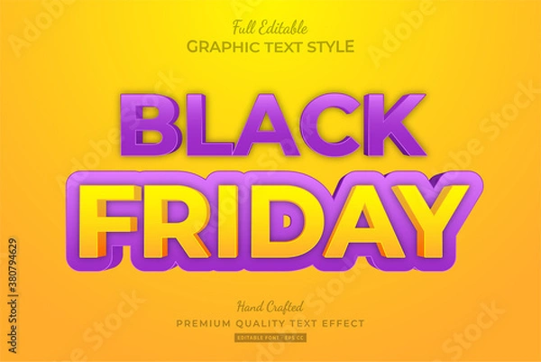 Fototapeta Black Friday Cartoon Editable Text Style Effect Premium