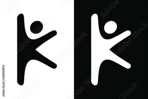 Fototapeta Letter K people design concept. Very suitable in various business purposes, also for icon, symbol and many more.