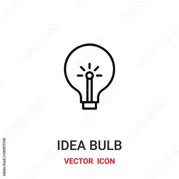 Fototapeta Lightbulb vector icon. Modern, simple flat vector illustration for website or mobile app.Idea bulb symbol, logo illustration. Pixel perfect vector graphics	