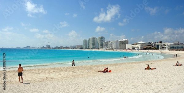 Obraz la spiaggia di cancun con mare turchese