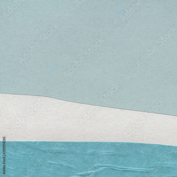 Fototapeta Colorful torn paper collage close-up. Texture made from various paper and cardboard parts. Damaged old paper background. Vintage blank wallpaper. Material design backdrop.