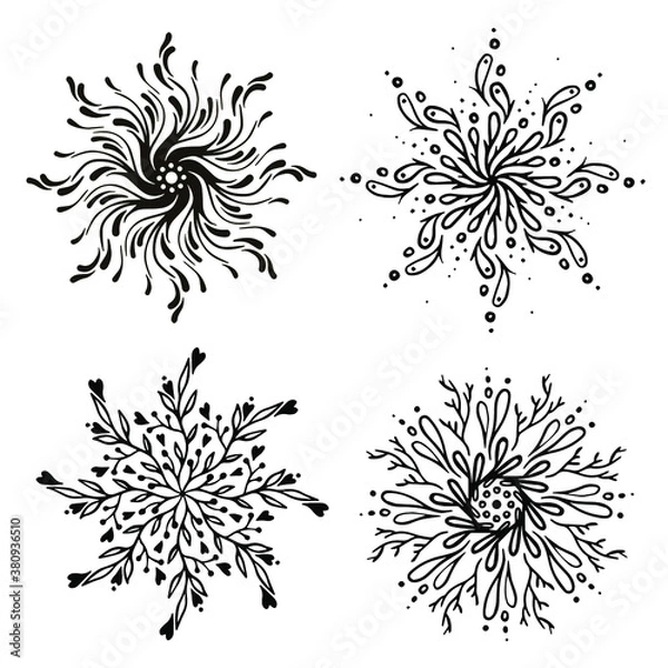 Obraz Hand drawn rounded ornaments/mandalas. Vector set.