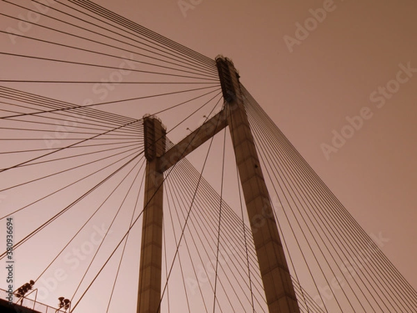 Obraz Kolkata Riverfront on the banks of Ganga or Hooghly River, photo taken around sunset time.