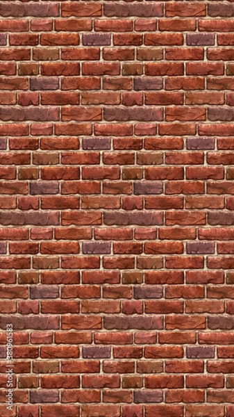 Obraz Vertical brown red brick wallpaper. Seamless pattern material