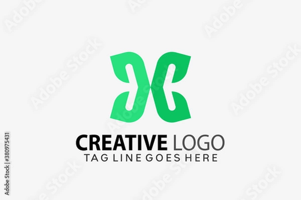 Fototapeta Letter D & C Leaf Creative Logo Design Vector Illustration Template