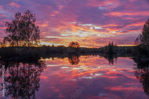 Fototapeta sunset over the quarry
