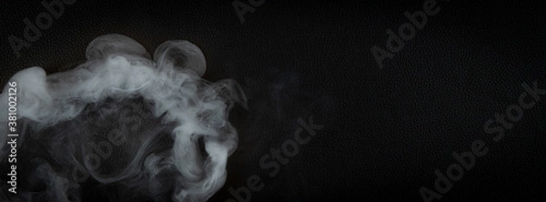 Obraz smoke over black leather background copy space