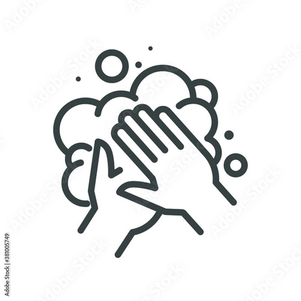 Fototapeta Wash Hands Washing Hands Hygiene Linear Line Icon Editable stroke Coronavirus
