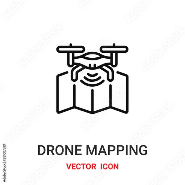 Obraz Drone vector icon. Modern, simple flat vector illustration for website or mobile app.Drone mapping symbol, logo illustration. Pixel perfect vector graphics	