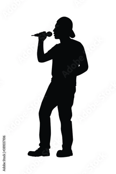 Obraz Young single silhouette vector