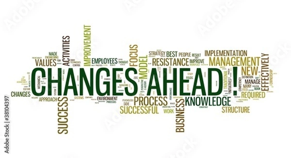 Fototapeta Changes ahead concept in word cloud on white
