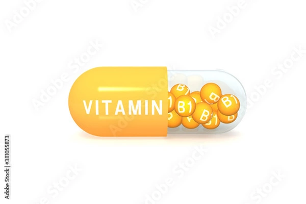 Obraz ビタミンB1のカプセル型サプリメント
