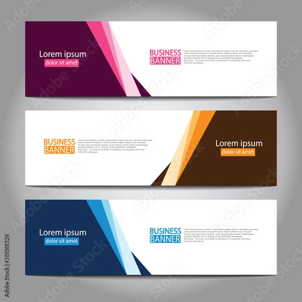 Fototapeta Vector abstract design web banner template. Web Design Elements - Header Design. Abstract geometric web banner template on grey background.Modern banner.