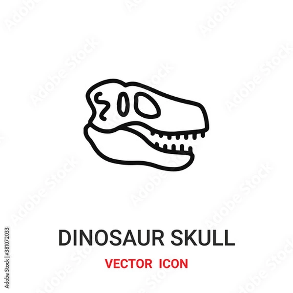 Obraz Dinosaur skull vector icon. Modern, simple flat vector illustration for website or mobile app.Dinosaur head symbol, logo illustration. Pixel perfect vector graphics