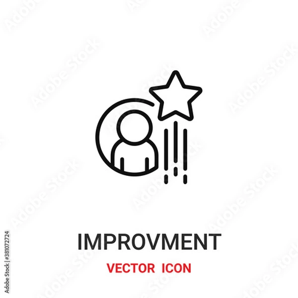 Obraz Improvment vector icon. Modern, simple flat vector illustration for website or mobile app.Growth chart symbol, logo illustration. Pixel perfect vector graphics	
