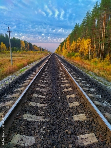 Obraz railroad in autumn