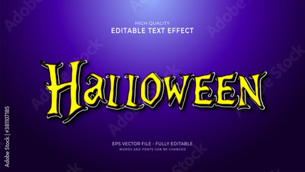 Fototapeta halloween text effect, editable display font style effect.