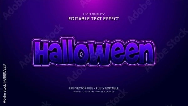 Obraz halloween text effect, editable cartoon font style effect.