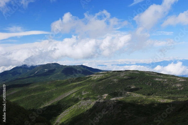 Fototapeta 初秋の八ヶ岳連峰　東天狗岳山頂から北八ヶ岳を望む