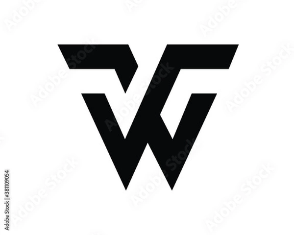 Fototapeta creative initial w logo letter designs