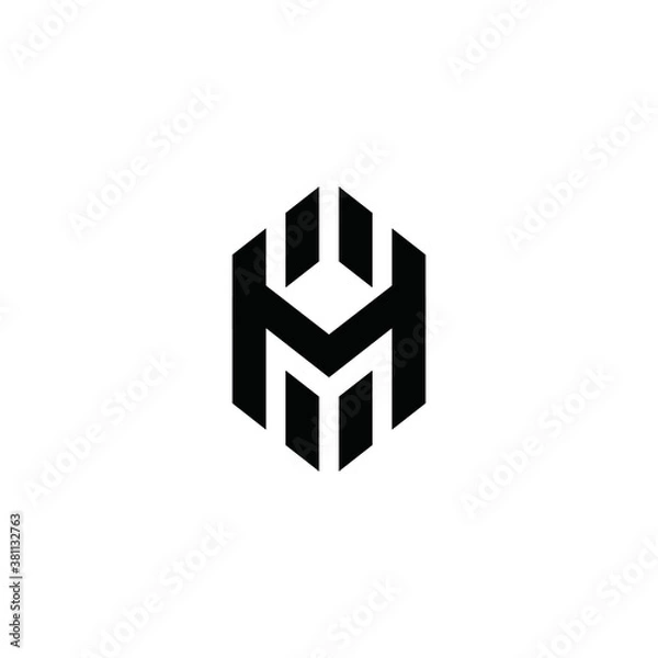 Fototapeta M logo vector icon illustrations