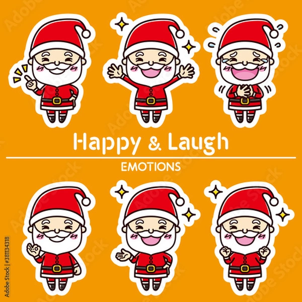 Fototapeta サンタクロースの表情セット/ 笑う / 嬉しい